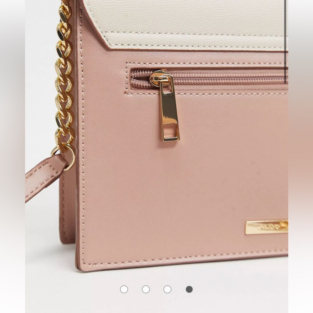 ALDO Yukita Faux Leather Mix Pink Snakeskin Chain Crossbody - Picture 2 of 11